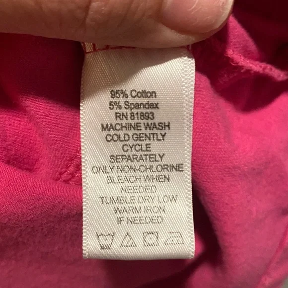 Denim & Co. Bright Pink Tank Top 3X Cotton Stretch Sleeveless Top - Picture 3 of 3